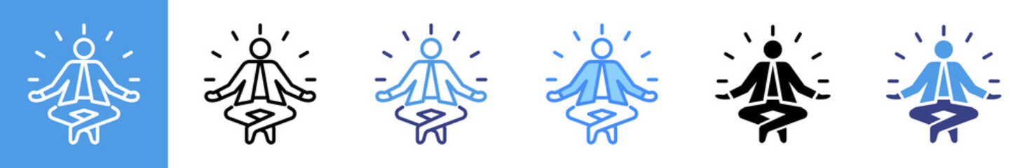 Meditation Multistyle Icon Set