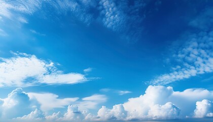 dreamy blue sparkling cloudscape calm blue sky and clouds background with room for text copy