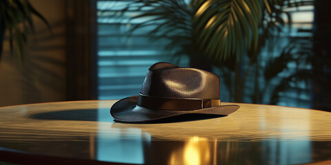 gangster hat on the table