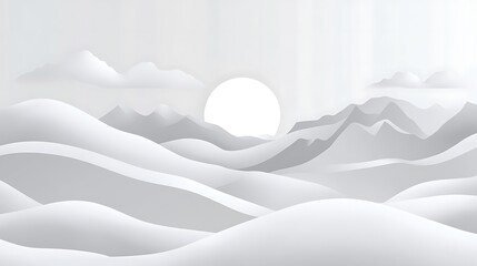 Obraz premium Serene White Mountainscape Under a Bright Sun