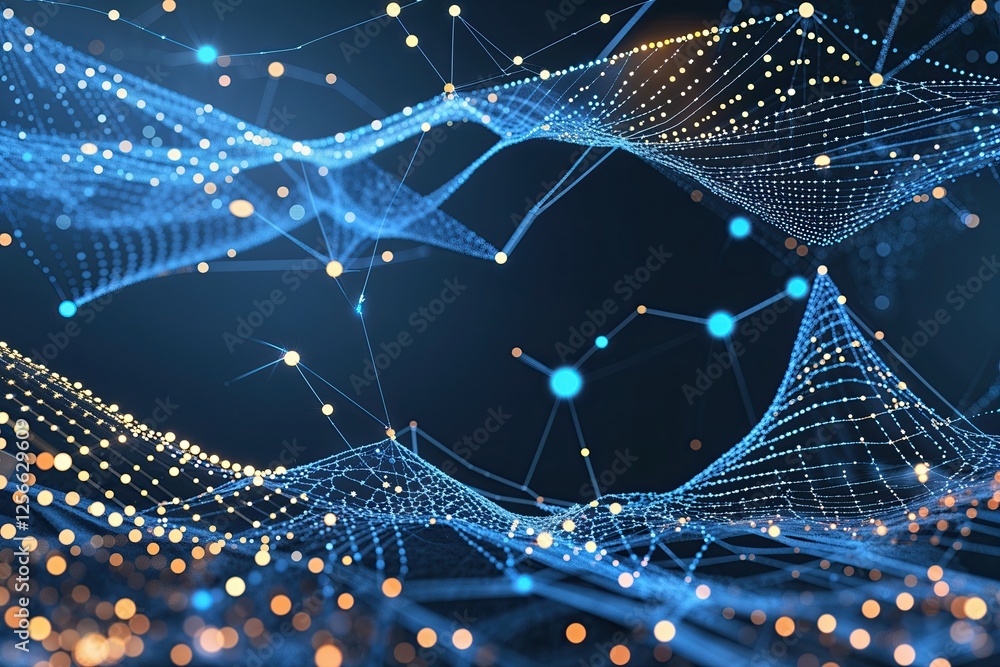 Poster contemporary backgrounds featuring abstract lines and dotted connections in digital networks for ins