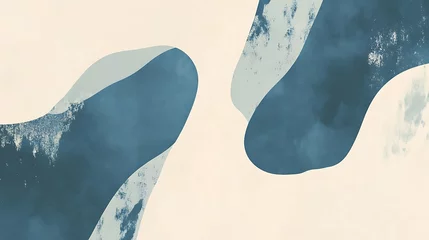 Verduisterende gordijnen Abstract Blue and Beige Organic Shapes © gayuh