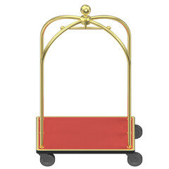 3D rendering illustration of a hotel luggage trolley cart