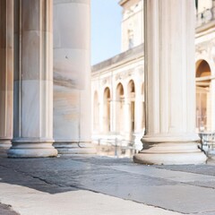 Fototapeta premium marble columns in neo-renaissance style, AI generated