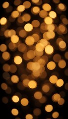 Warm and Magical Bokeh Lights on Dark Background - Abstract Night Scene