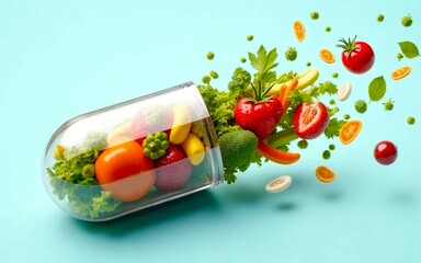 fresh vegetables in a glass