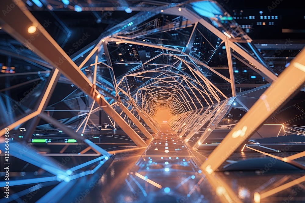 Poster geometric relationships in digital data streams analyzing technology and data visualization