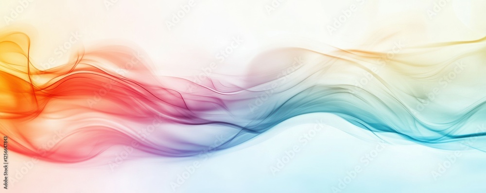 Poster colorful abstract waves with flowing gradient lines and artistic design