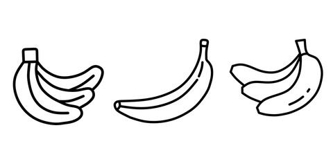 Set banana fruit icon vektor simple design illustration