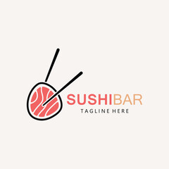 Sushi vector logo template, or Japanese specialties.