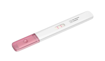 Positive pregnancy test on a transparent background