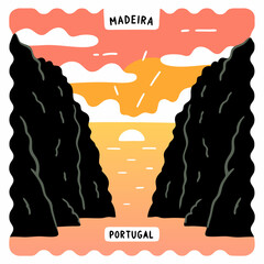 Madeira, Portugal - poster, wall art, sticker, t-shirt, card, souvenir gift print design