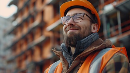 Ingeniero industrial supervisando la obra con seguridad y precisión
