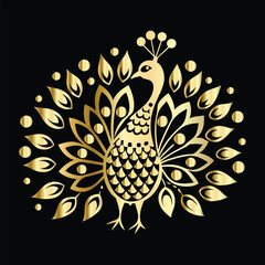 Peacock Crochet Logo | Elegant Floral Ornaments | Black Vector Design | Artistic & Delicate Style.
