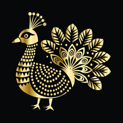 Peacock Crochet Logo | Elegant Floral Ornaments | Black Vector Design | Artistic & Delicate Style.
