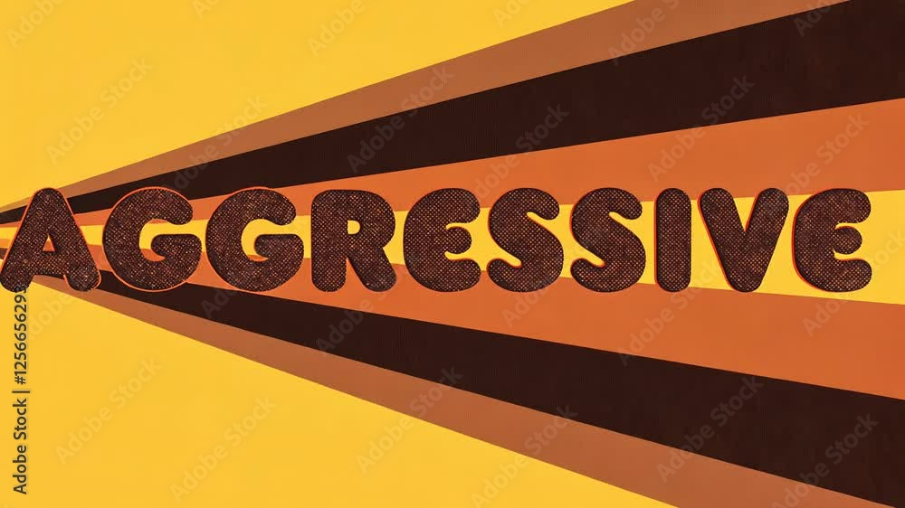 Aufkleber bold text with dynamic design on a yellow background