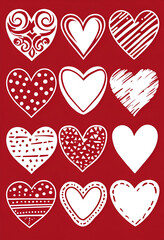 illustration of white hearts