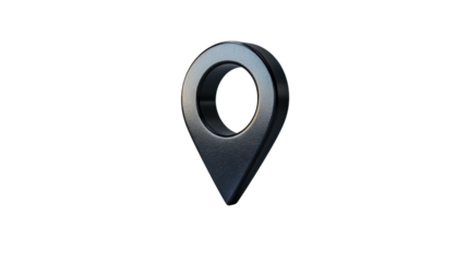 Metallic location pin showing accurate global positioning on transparent background