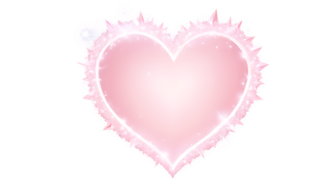 Crystal Heart Frame with Sparkling Effects with transparent background - Powered by Adobe