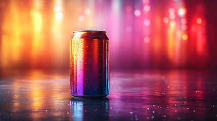  Pop art style soda can mockup with dynamic motion effects commercial studio