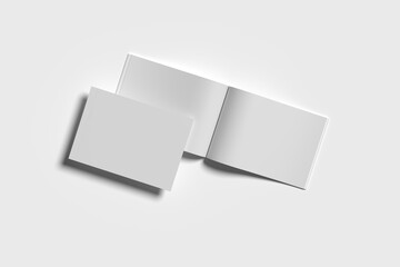3D illustration A4 Landscape Magazine and cover Mockup blank.	