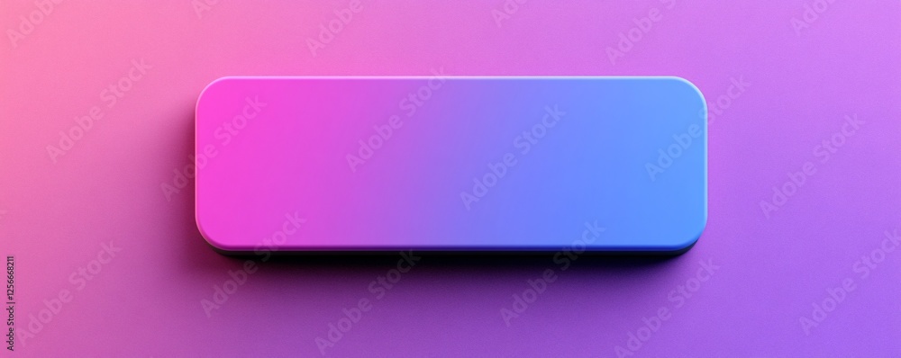 Poster Empty rounded rectangle showing gradient changing from pink to blue on colorful background