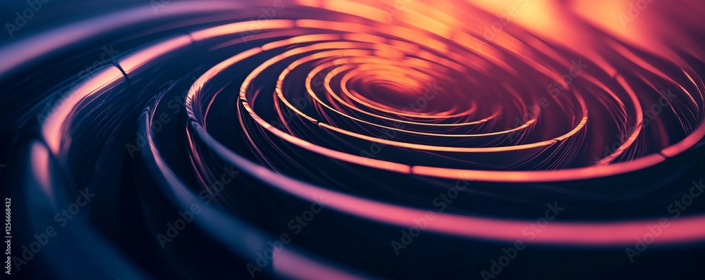 Poster Abstract circular swirling shapes creating a vortex of light