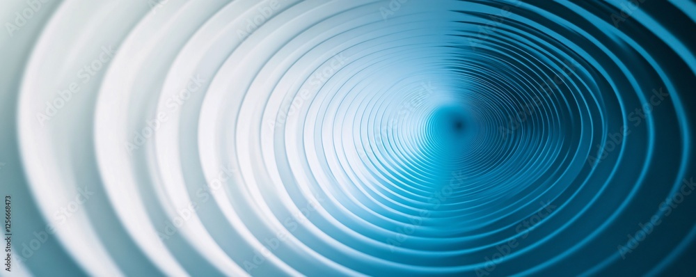Poster abstract blue and white circles creating tunnel effect background