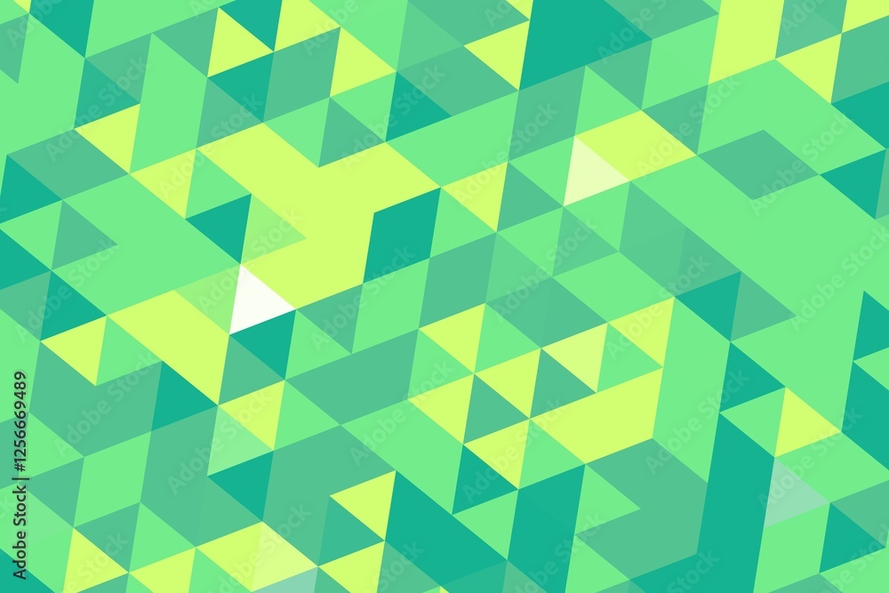 Aufkleber lime green triangle pixel mosaic with structured geometric design. cool abstract background concept