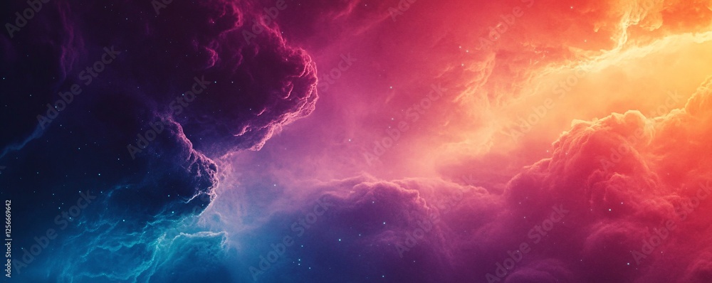 Poster colorful nebula clouds are forming in outer space
