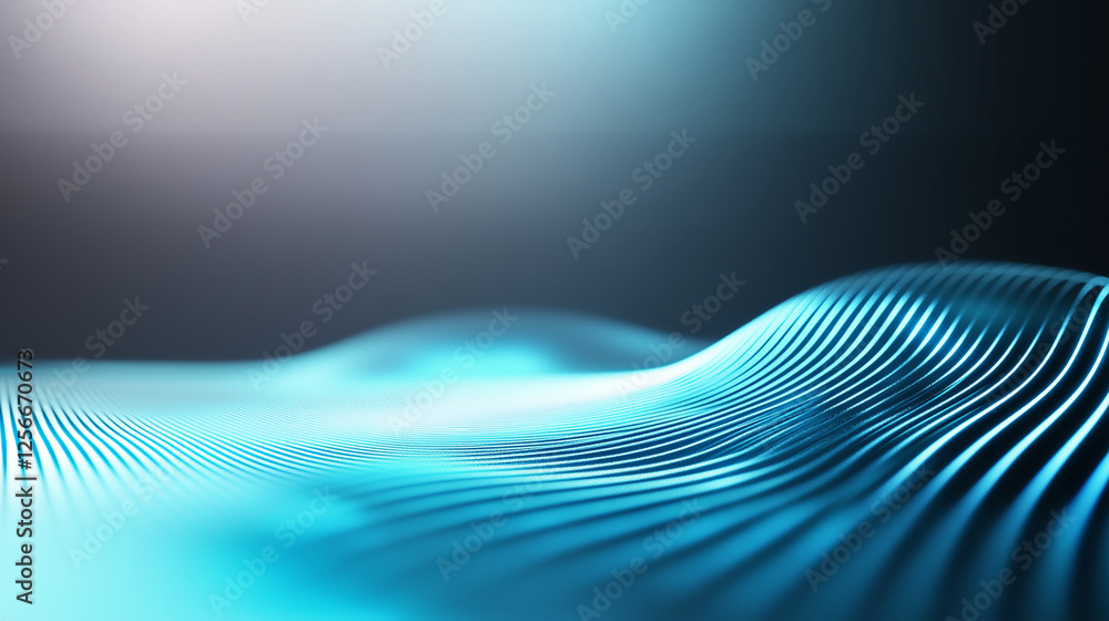 Poster a sophisticated digital fingerprint with metallic silver lines and soft blue glowing accents, seamle