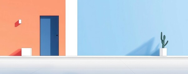 bold color splash abstract flat design side view expressive theme cartoon drawing Split-complementary color scheme