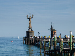 harbor landscape with famous statue