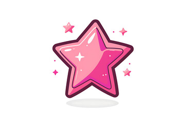 Obraz premium japanese-inspired cute pink star, a cute pink star icon with a simple, high-end, japanese anime-inspired design suitable for beauty or fashion logos
