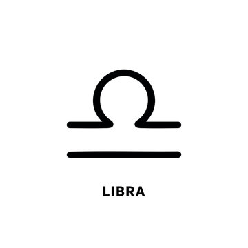 libra zodiac sign, the scales black symbol, single vector design element