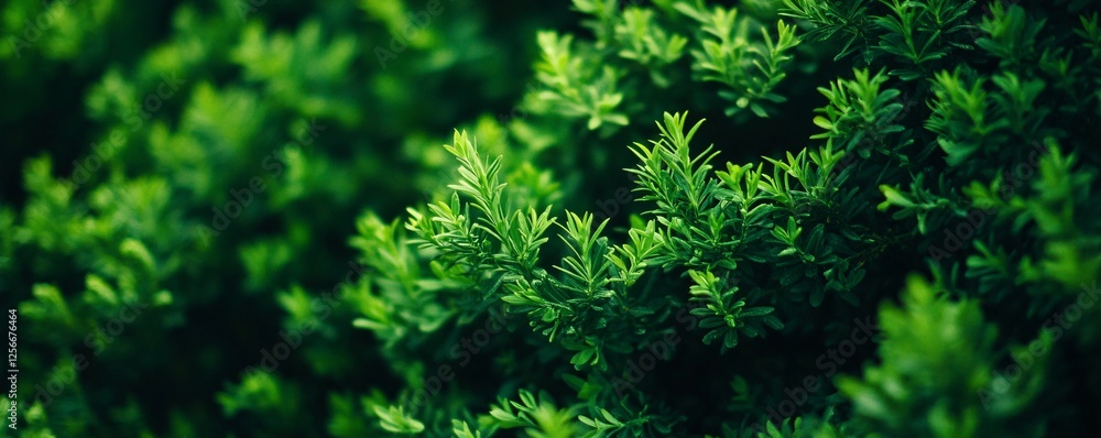 Poster lush green foliage creating refreshing natural background