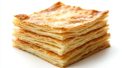Delicious Layers of Flaky Pastry on a Clean Background