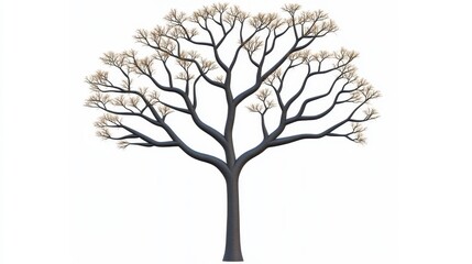 Naklejka premium Symbolic representation of a leafless tree nature landscape minimalist artwork isolated background artistic perspective