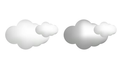 Weather 3d icons realistic isolated vector set. Day and Night. Cloudy, partly cloudy. Design weather app web site game logo banner. Meteorology concept.