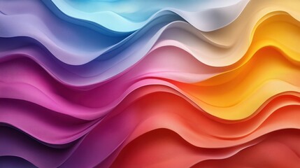 Colorful abstract waves flowing seamlessly, showcasing vibrant gradients and smooth transitions