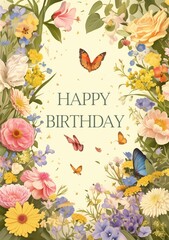 Happy Birthday post message celebration card template