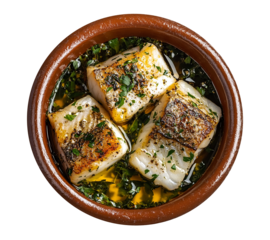 Vicentina-style cod isolated on transparent background