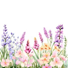 spring flowers bouquet, Wild flowers - watercolor painting - generative AI Generative AI