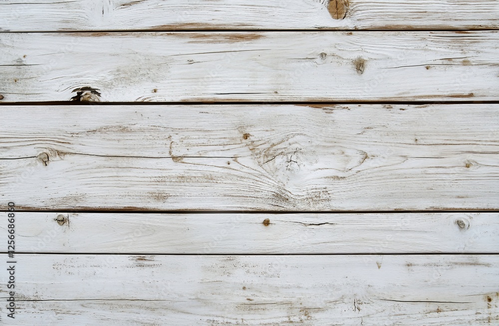 Poster whitewashed wooden planks background texture.