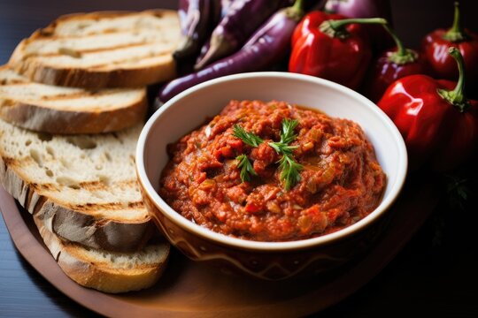 Romanian spread with fish roasted veggies and tomato paste
