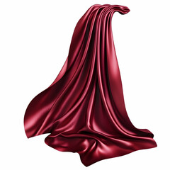Naklejka premium Red silk fabric draped, flowing, elegance