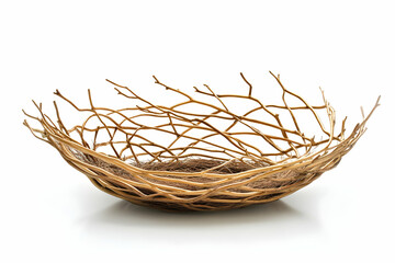 Obraz premium Decorative Woven Bowl Against White Background