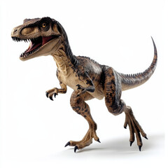 Fototapeta premium a velociraptor runing in white background