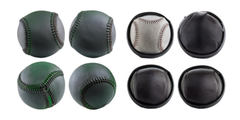 Assorted Baseballs and Softballs in Different Colors and Styles