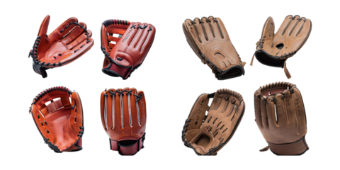 Various Sports Gloves for Baseball and Softball Activities Displayed